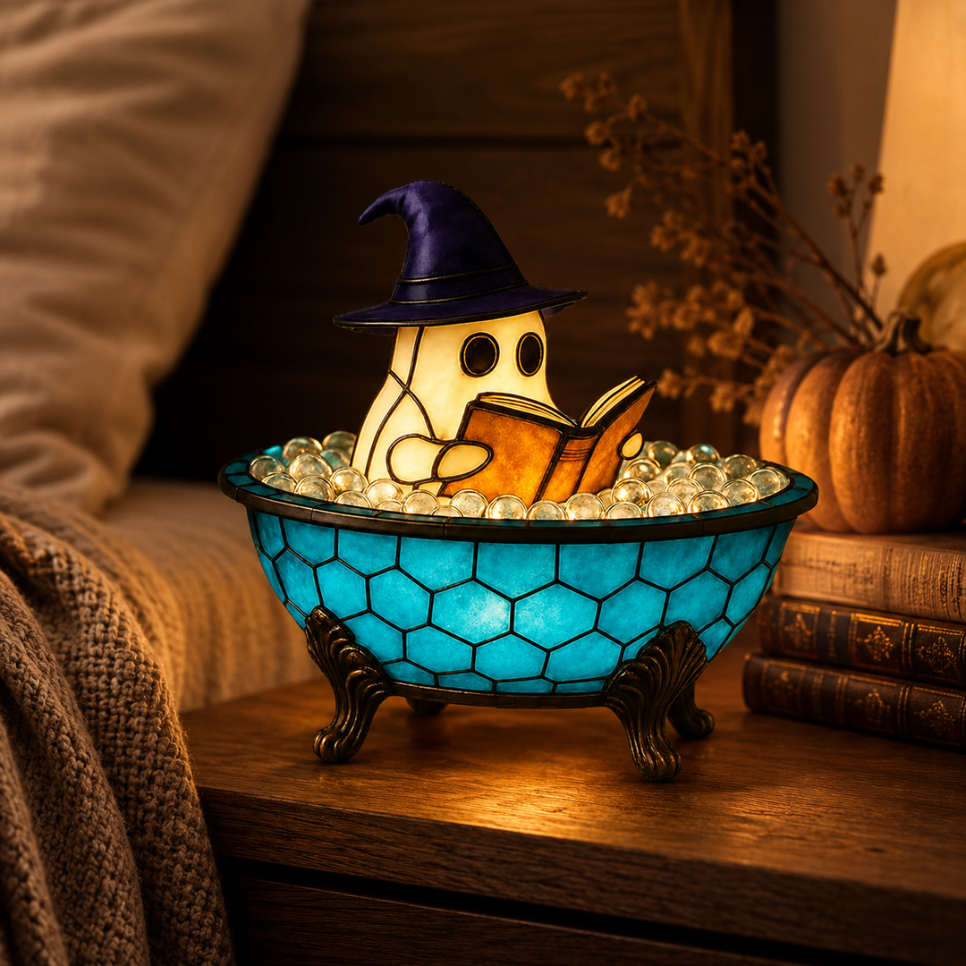 Ghost Shape LED Night Light Halloween Bubble Bath Accent Lamp
