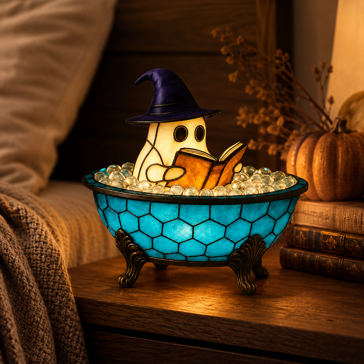 Ghost Shape LED Night Light Halloween Bubble Bath Accent Lamp