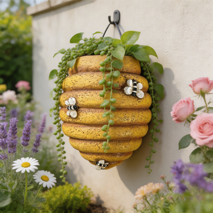 3D Beehive Shaped Wall-Mounted Resin Planter Hanging Flower Pot for Garden