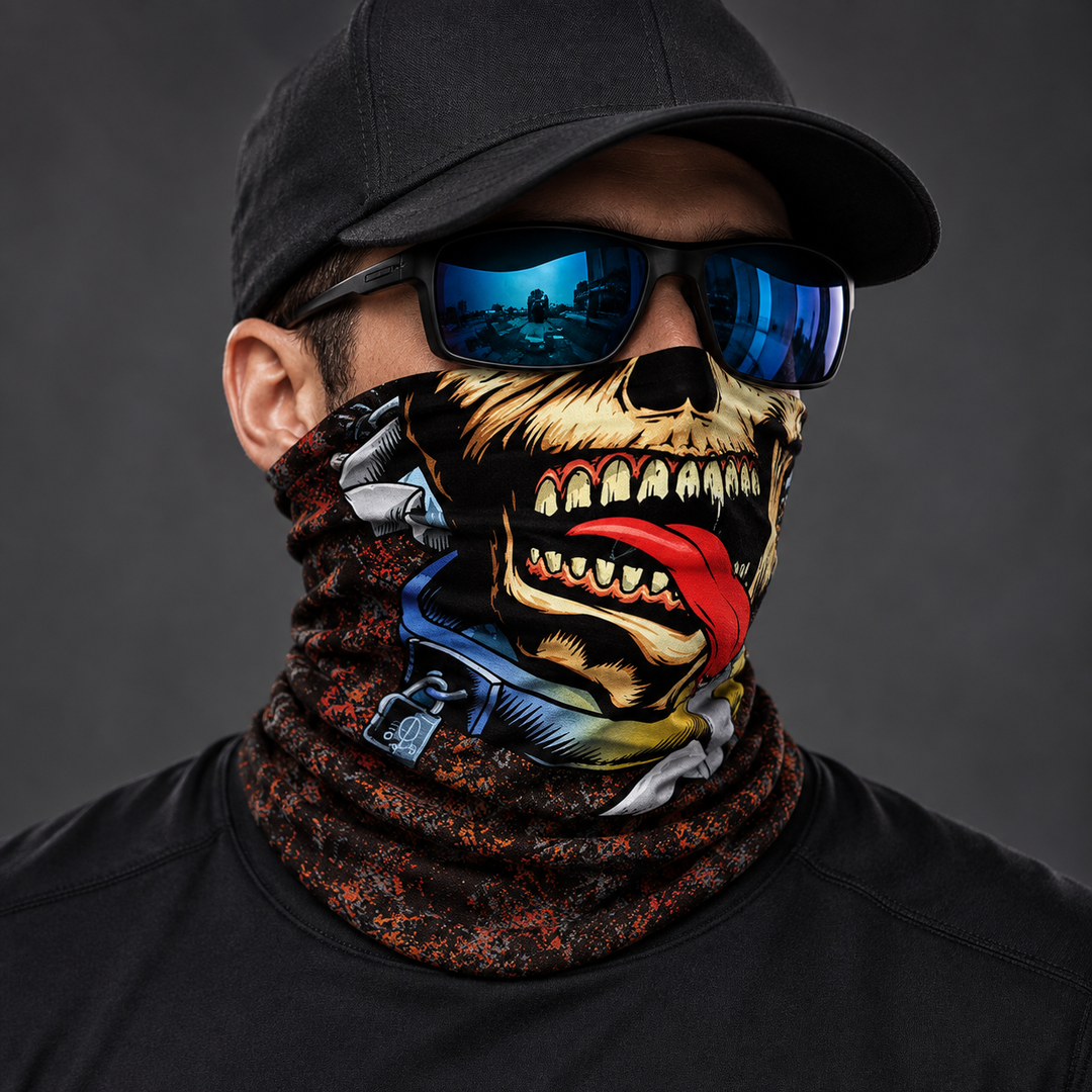 Seamless 3D Face Cover Bandana Ghost Skull Headwear Mask