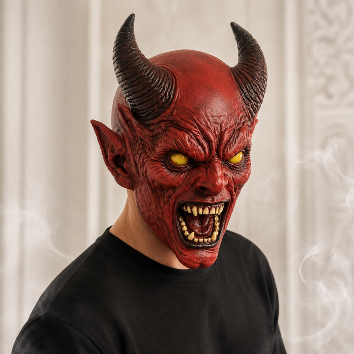 Latex Full Head Demon Mask Halloween Costume Accessory
