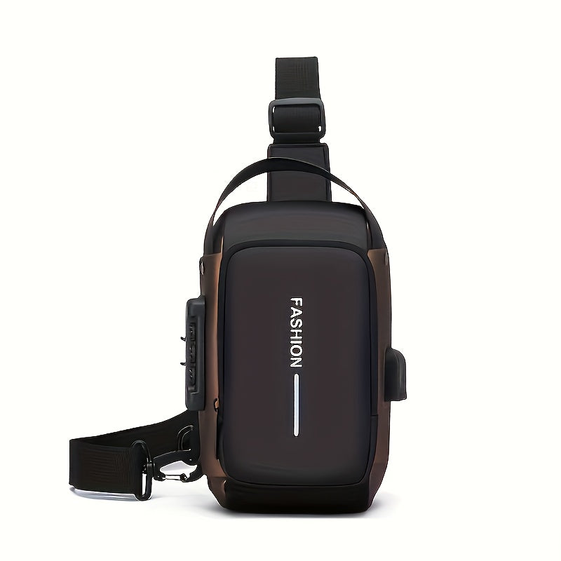 Anti-Theft Motorcycle Backpack with Lock Convertible Crossbody Bag Adjustable Strap