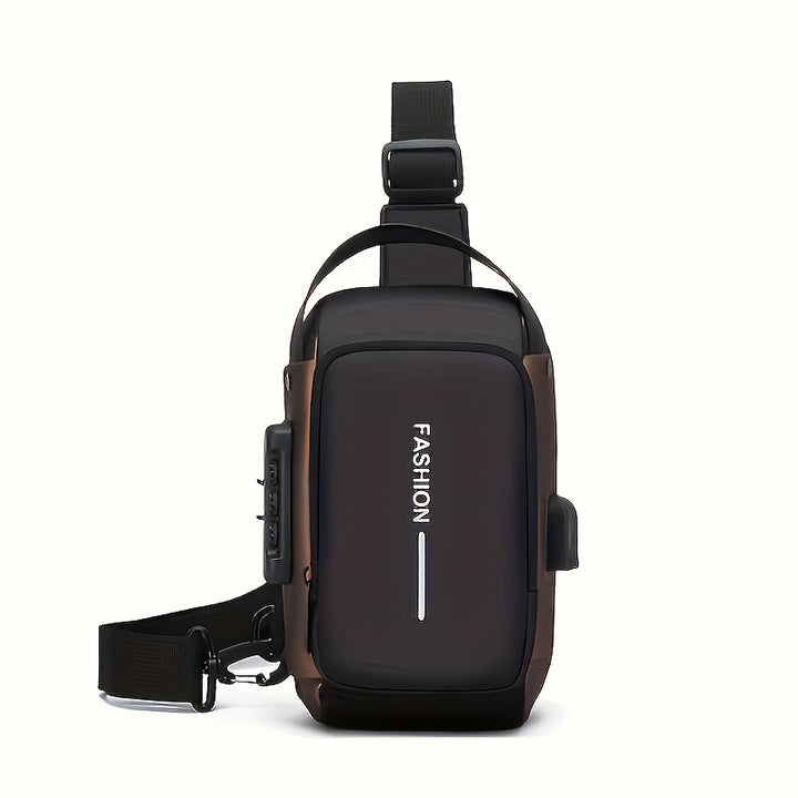 Anti-Theft Motorcycle Backpack with Lock Convertible Crossbody Bag Adjustable Strap