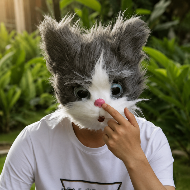 Fox Animal Head Mask with Moving Mouth for Halloween Costume