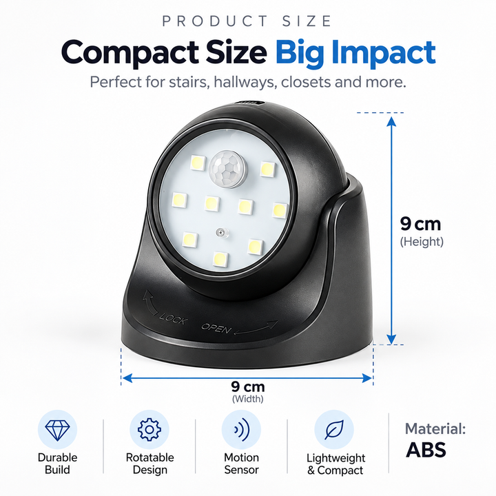 Wireless Motion Sensor Security Light Battery LED