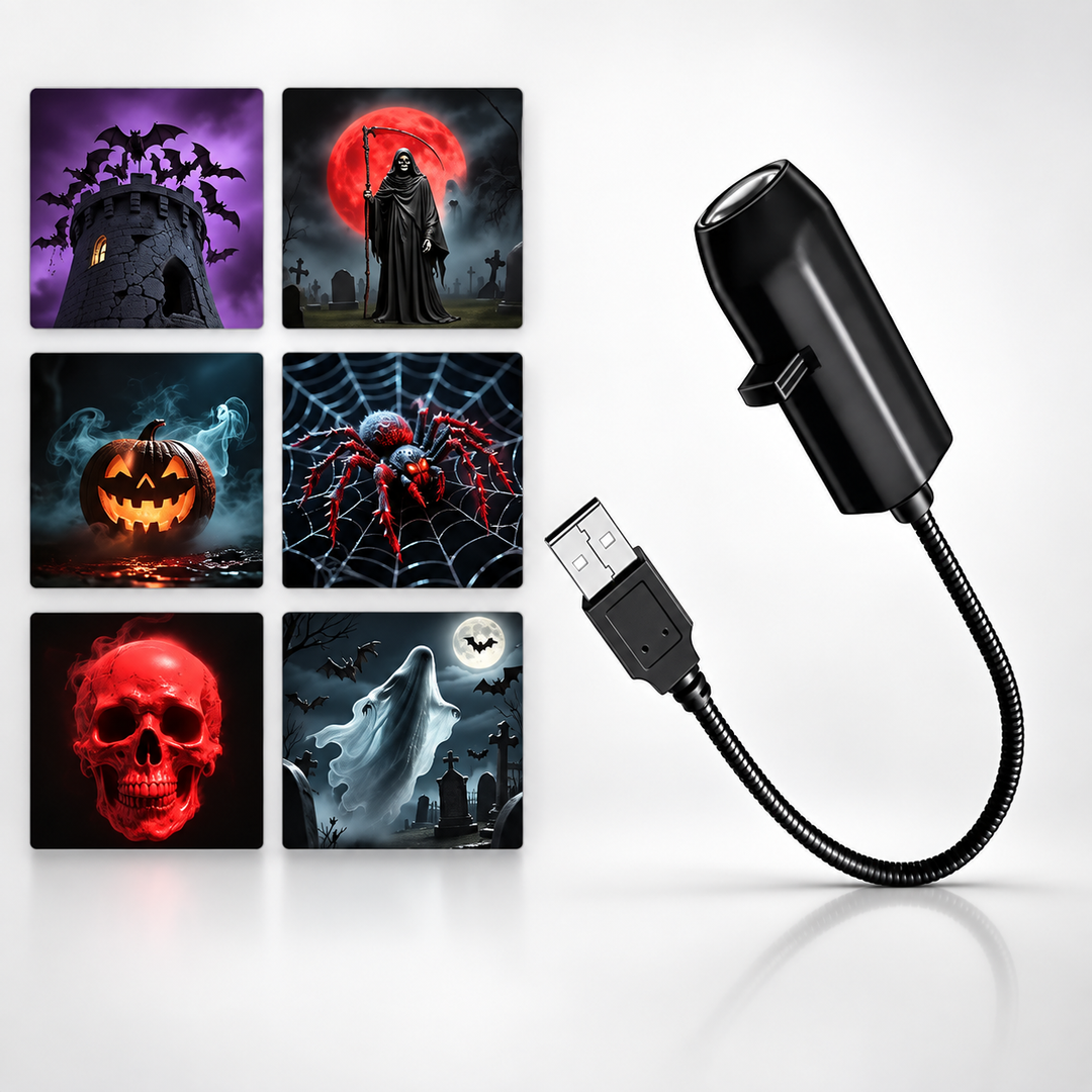 Halloween LED Projector Night Light USB Plug and Play Projector Lamp