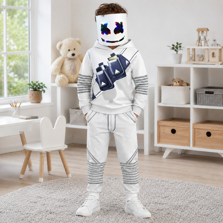 Kids DJ Costume Set Hoodie Joggers Mask