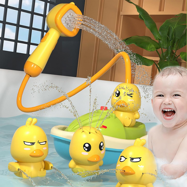 Bath Toy Set Floating Duck Shower Spray Toys