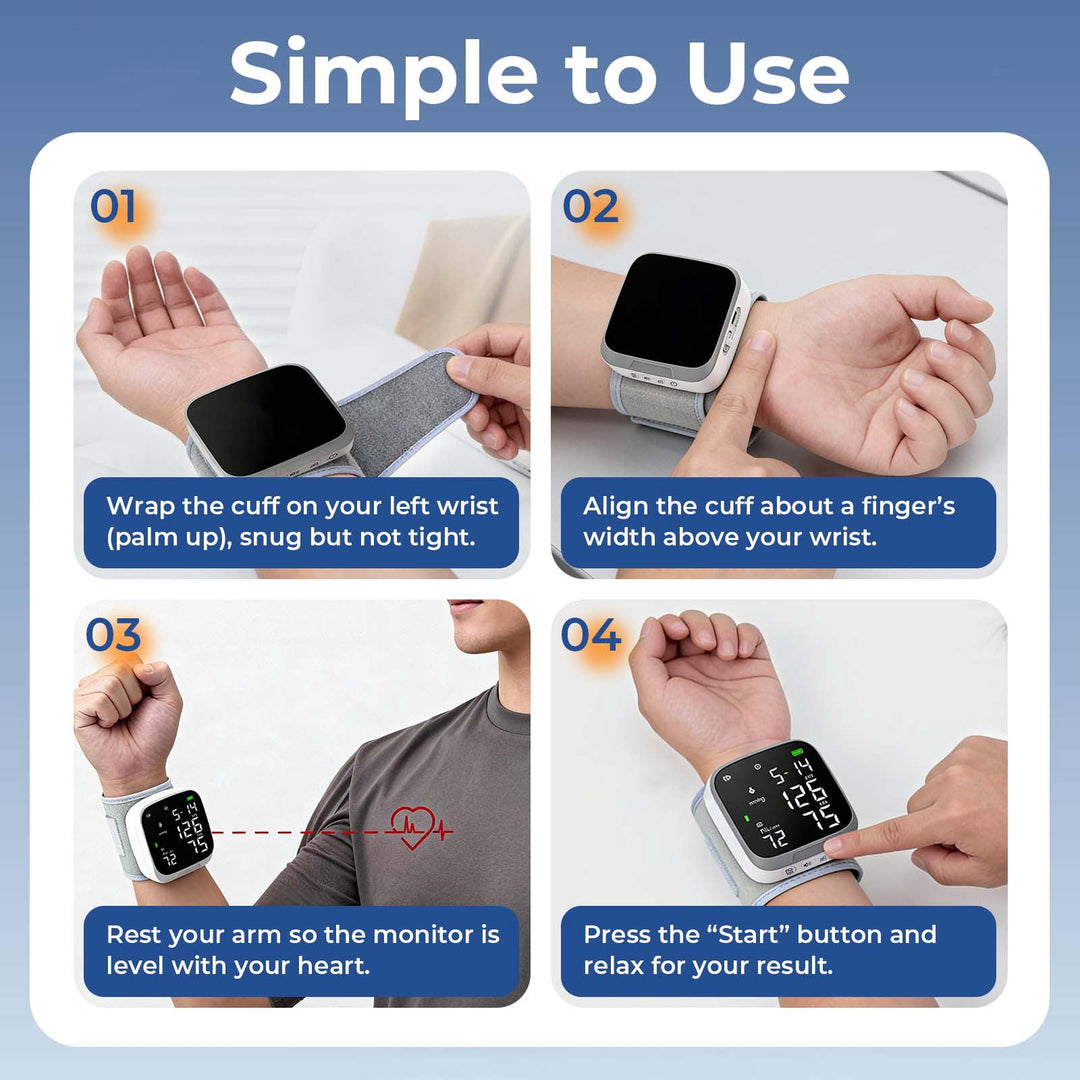 Automatic Wrist Blood Pressure Monitor Rechargeable