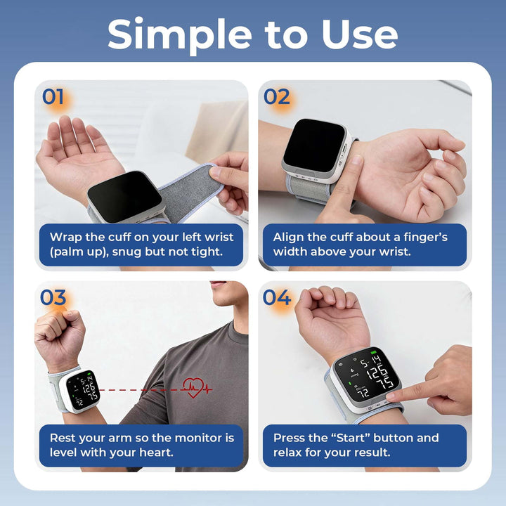 Automatic Wrist Blood Pressure Monitor Rechargeable