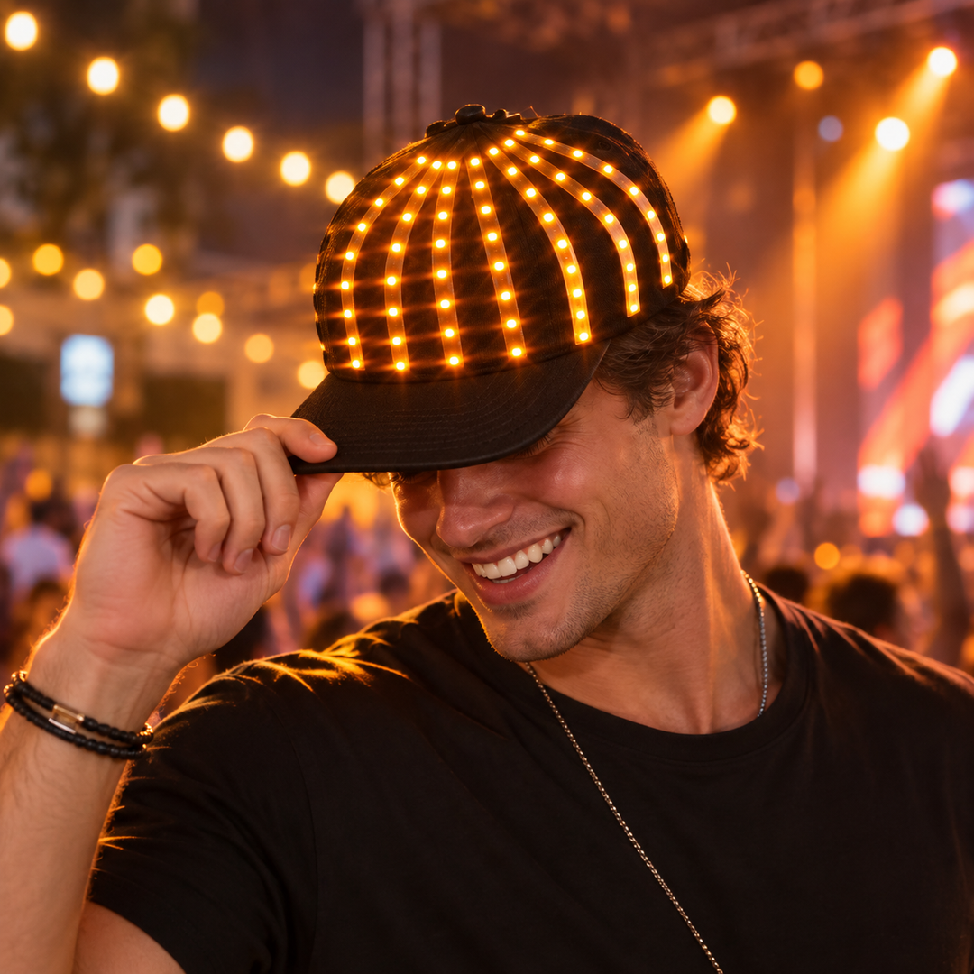 LED Luminous Hip Hop Jazz Dance Hat Fluorescent Lighted Performance Prop