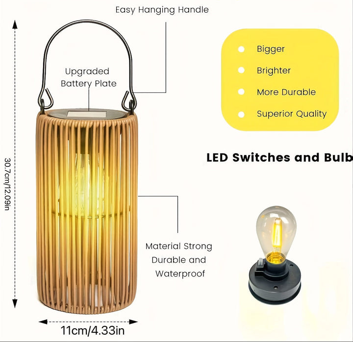 Solar Hanging Lanterns Set Outdoor Waterproof IP65 Automatic Switch