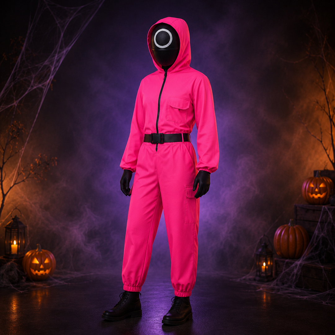 Adult Jumpsuit Costume with Mask Halloween Cosplay Set Squid Game Guard