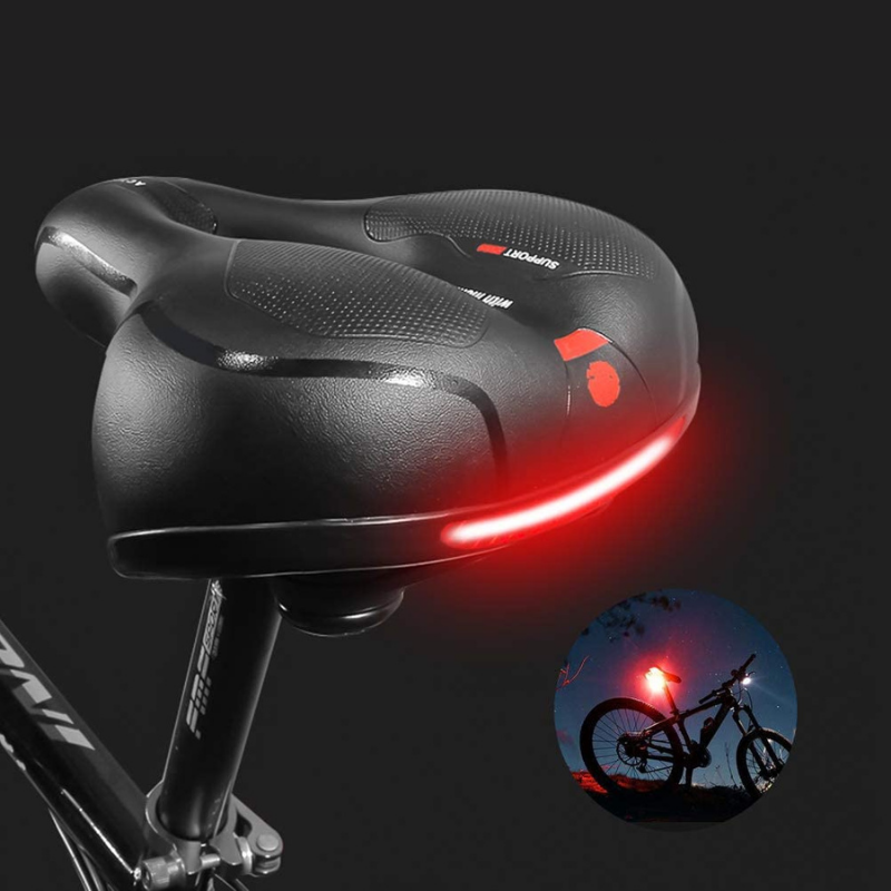 Bicycle Saddle Seat with Rear Reflector Soft Cushion Design