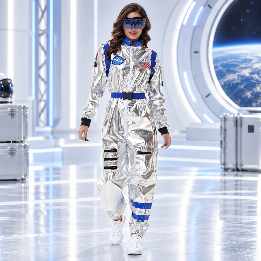 Astronaut Costume Jumpsuit Adult Space Suit Cosplay Halloween Party