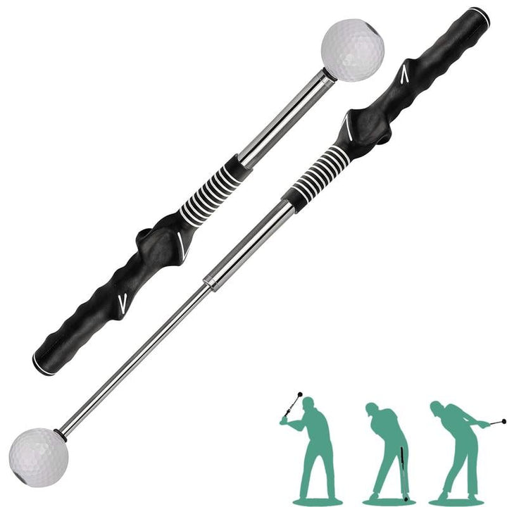 Golf Swing Trainer Aid with Grip Alignment Stick for Practice