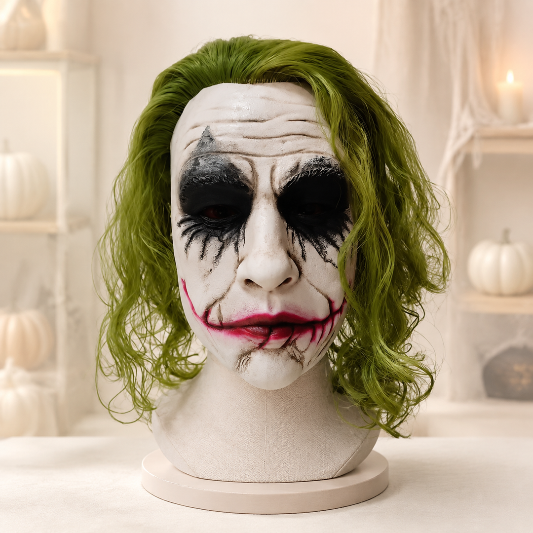 Latex Clown Mask Adult Halloween Joker Green Hair