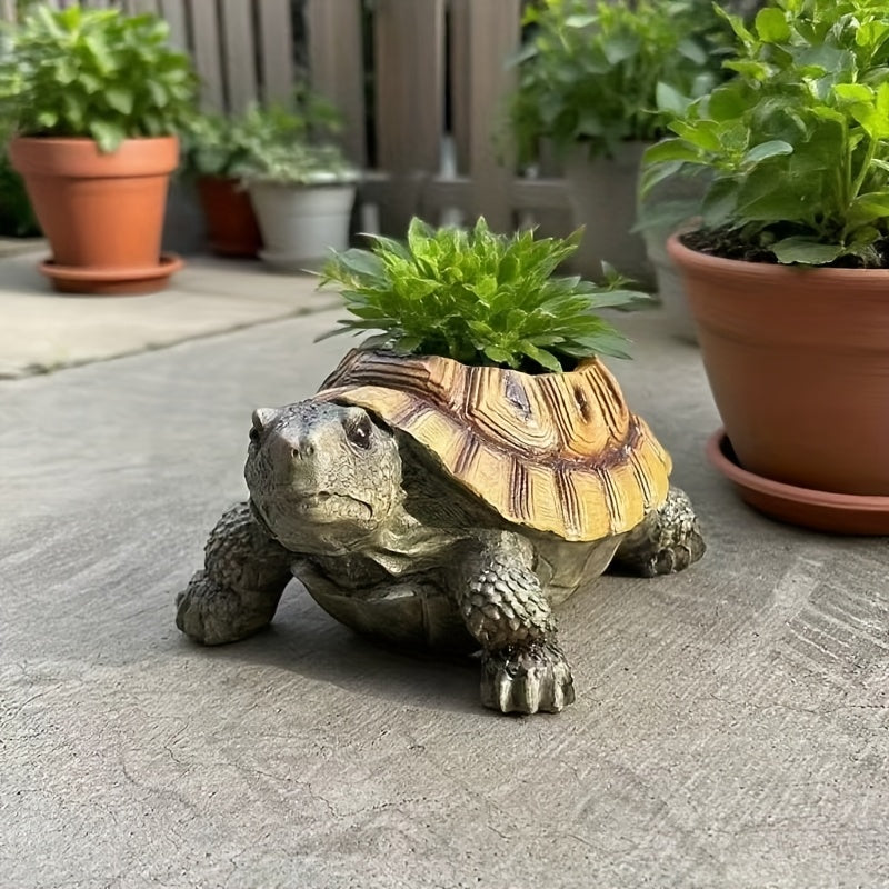 Turtle Shaped Resin Succulent Planter Pot for Cacti and Small Plants