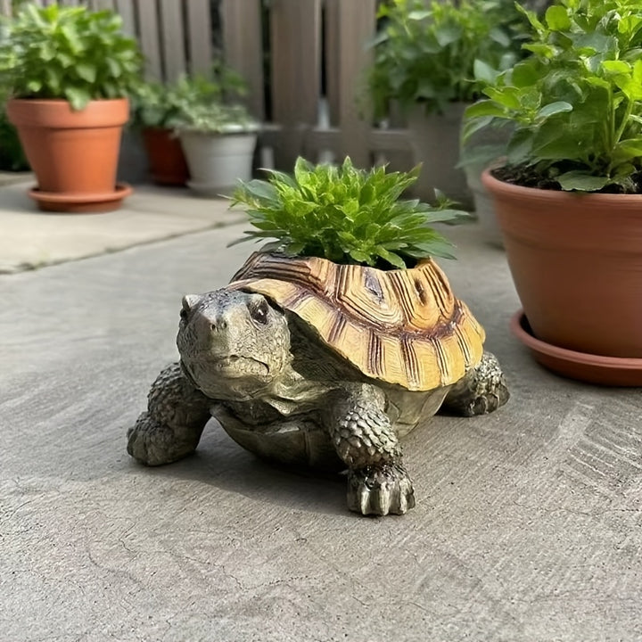 Turtle Shaped Resin Succulent Planter Pot for Cacti and Small Plants