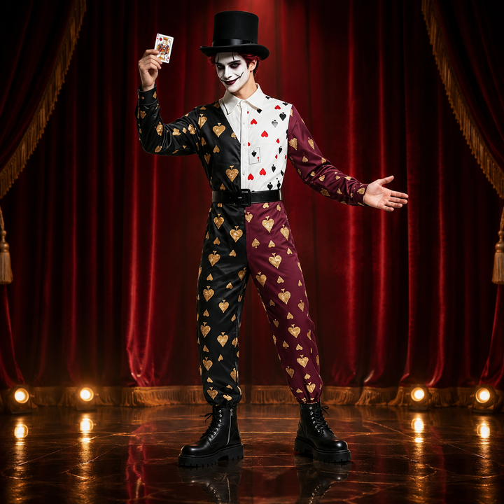 Playing Card Circus Jumpsuit Costume for Men and Women