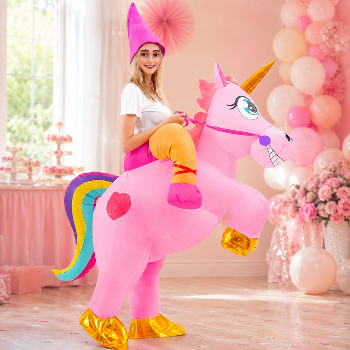 Inflatable Unicorn Ride On Costume Adult Halloween Costume