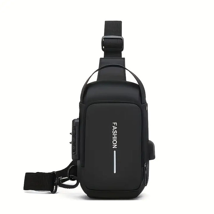 Anti-Theft Motorcycle Backpack with Lock Convertible Crossbody Bag Adjustable Strap