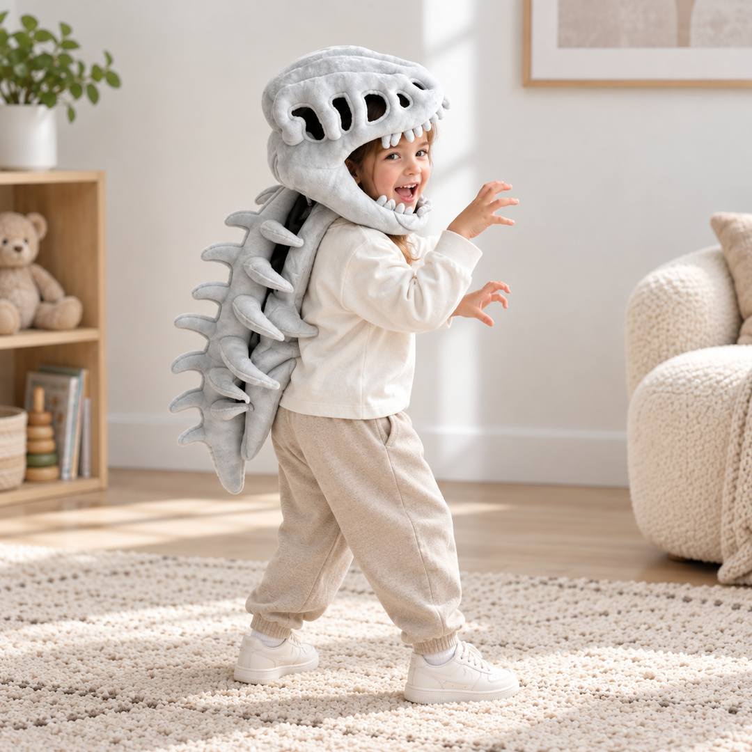 Dinosaur Plush Exoskeleton Costume Halloween Outfit for Kids and Adults