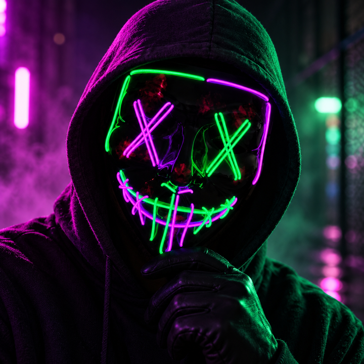 LED Light Up Mask Halloween Cosplay Masquerade Party Mask