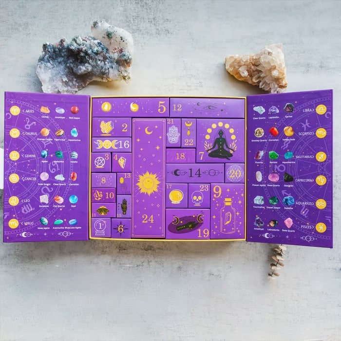 Crystal Advent Calendar with Gemstones for Christmas Countdown