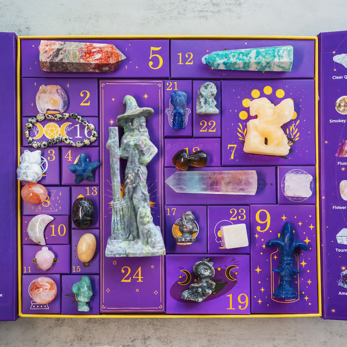 Crystal Advent Calendar with Gemstones for Christmas Countdown
