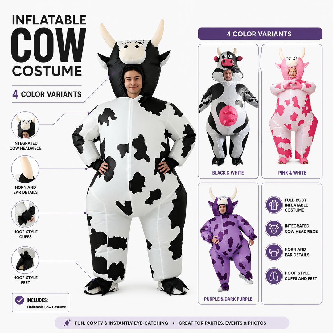 Inflatable Cow Ride On Costume Adult Halloween Costume