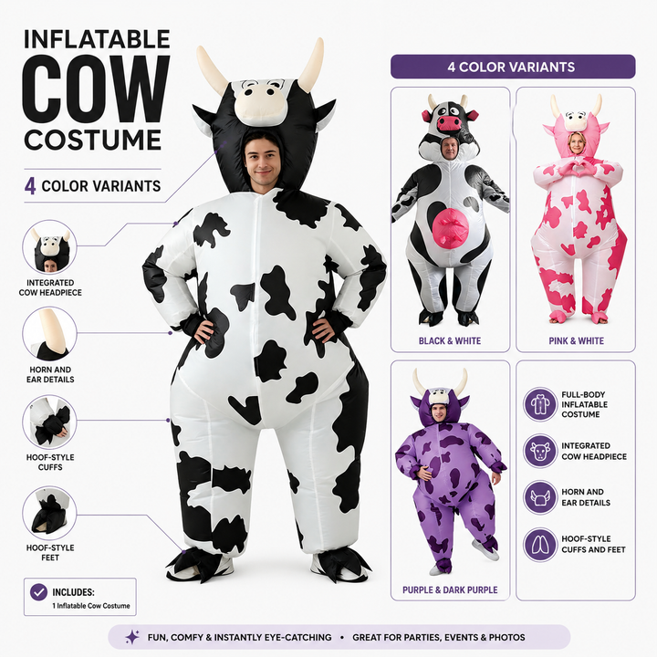 Inflatable Cow Ride On Costume Adult Halloween Costume