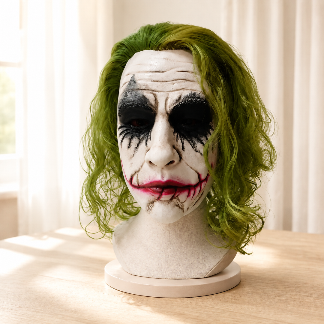 Latex Clown Mask Adult Halloween Joker Green Hair