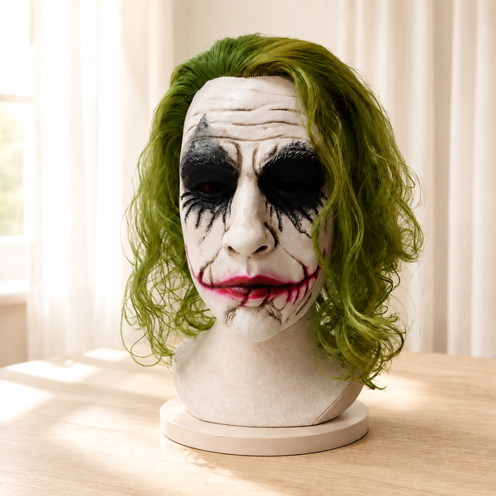 Latex Clown Mask Adult Halloween Joker Green Hair