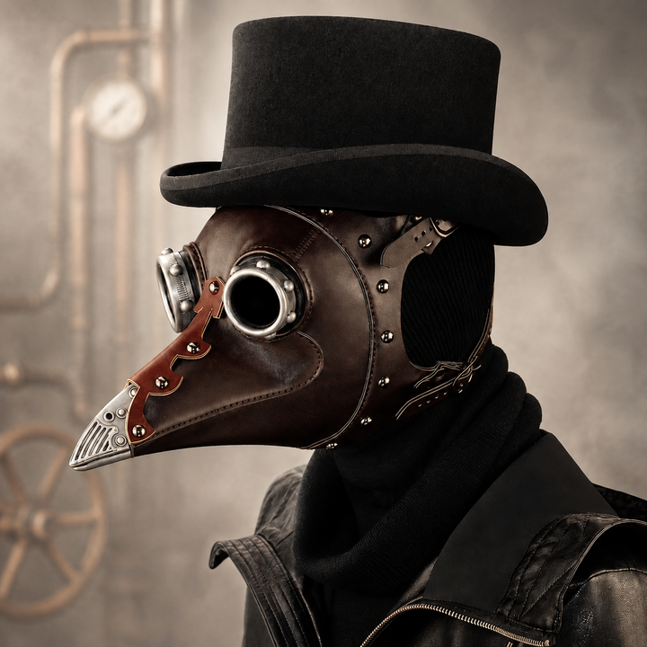 Plague Doctor Mask and Hat Steampunk Costume Accessories Set