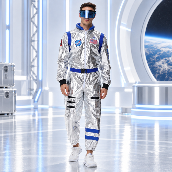 Astronaut Costume Jumpsuit Adult Space Suit Cosplay Halloween Party