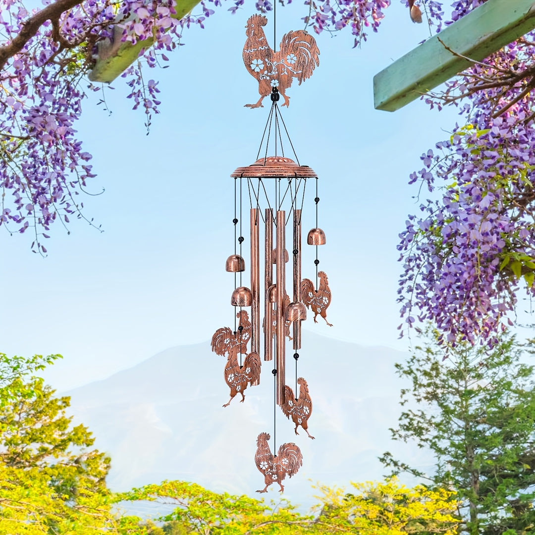 34 Inch Chicken Shaped Outdoor Indoor Wind Chime Garden Decoration