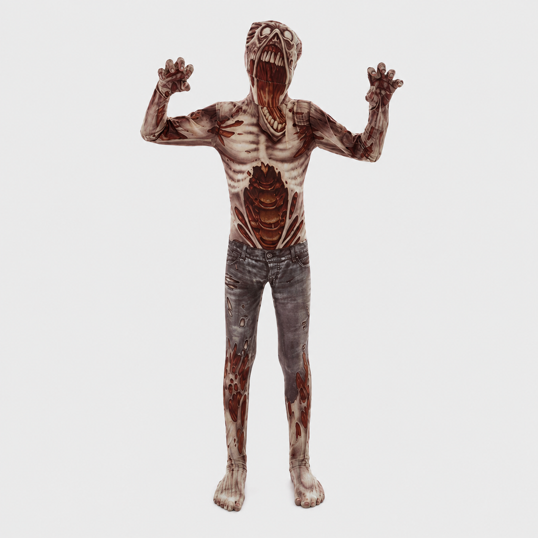 Slenderman Faceless Full Body Suit Halloween Costume for Men