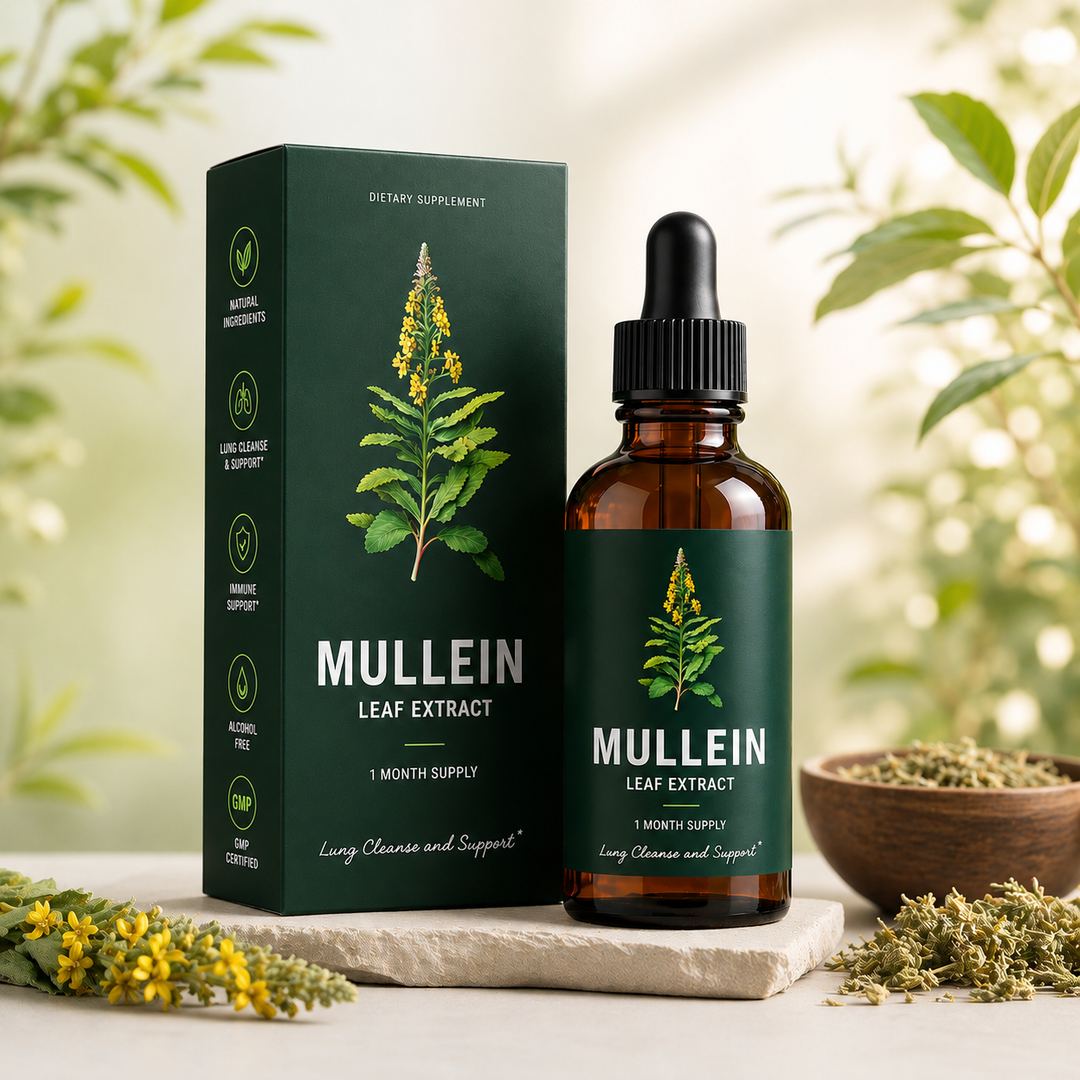 Mullein Extract Herbal Supplement Liquid for Lung Support and Detox