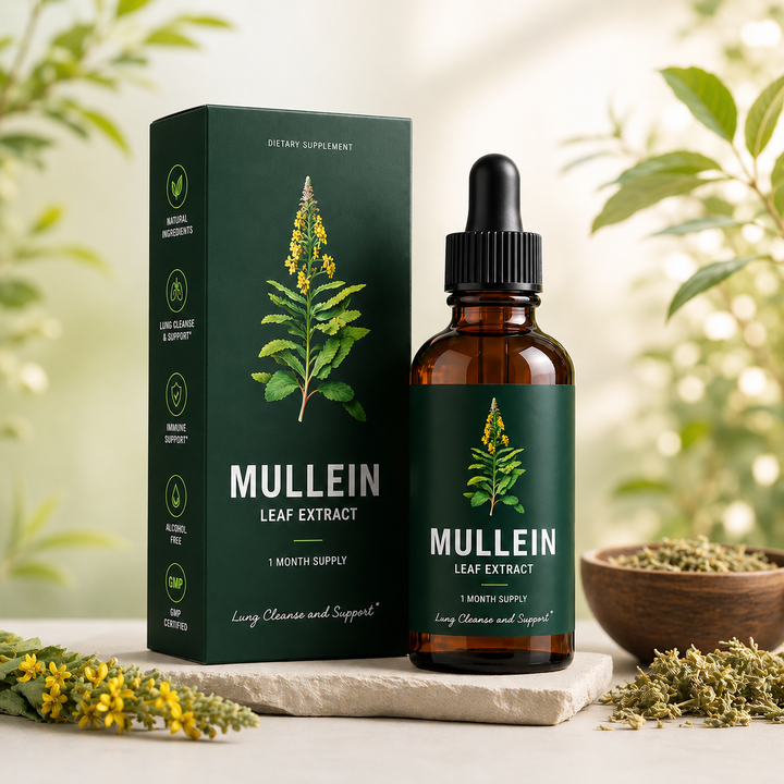 Mullein Extract Herbal Supplement Liquid for Lung Support and Detox