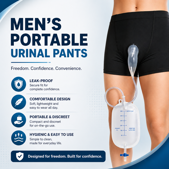 Portable Urinal Pants Underwear with Drainage Bag for Men adults