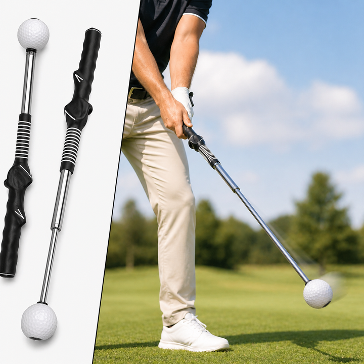 Golf Swing Trainer Aid with Grip Alignment Stick for Practice