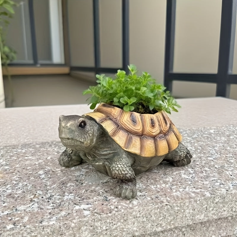 Turtle Shaped Resin Succulent Planter Pot for Cacti and Small Plants