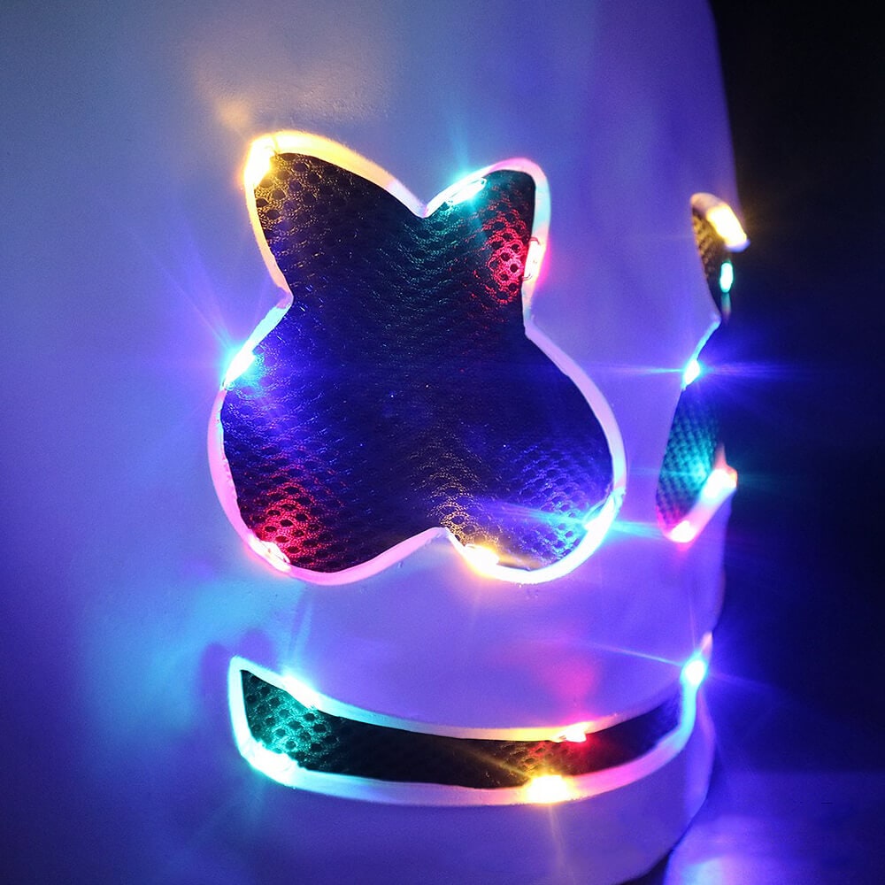 Dj Costume with Light Up LED Mask and Multi-Color Hoodie Pants Set