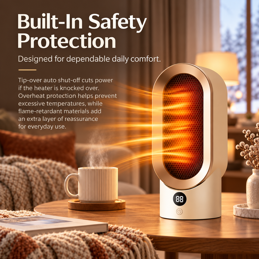 Portable Space Heater Electric Ceramic Fan Heater for Small Rooms
