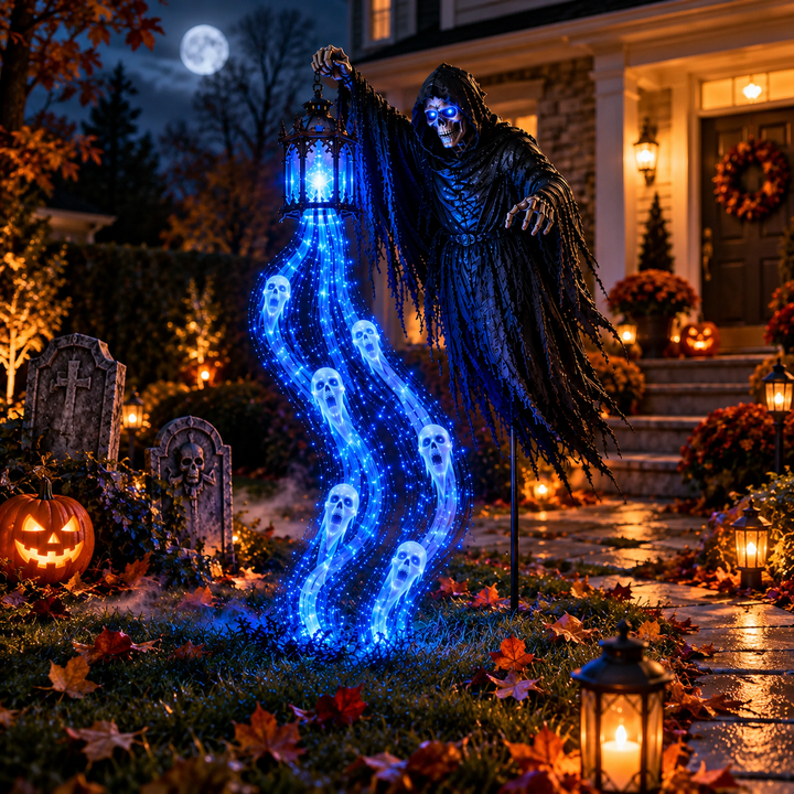 Animated Halloween Garden Light Soul Harvester Outdoor Decoration
