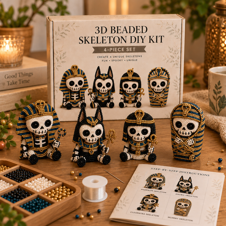 3D Beaded Pirate Skull DIY Craft Kit Halloween Decoration Set