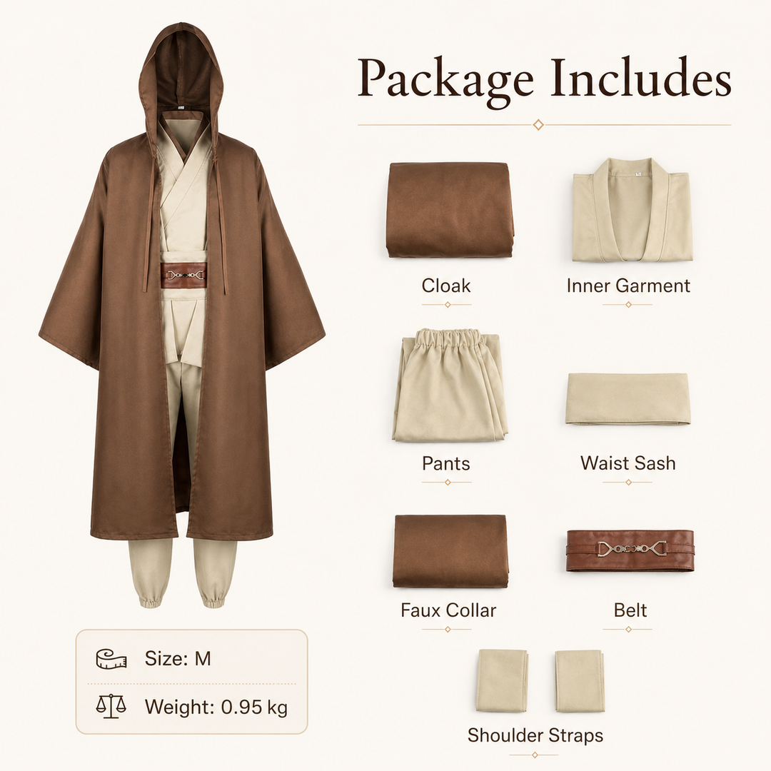 Jedi Robe and Cloak Costume Set for Men