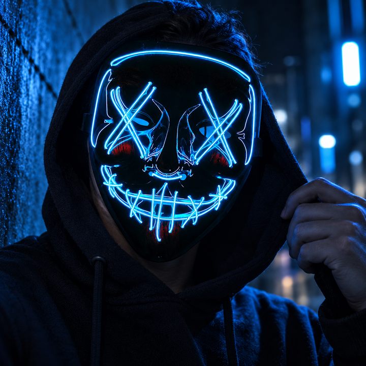 Wireless LED Light Up Purge Mask Halloween Costume Mask