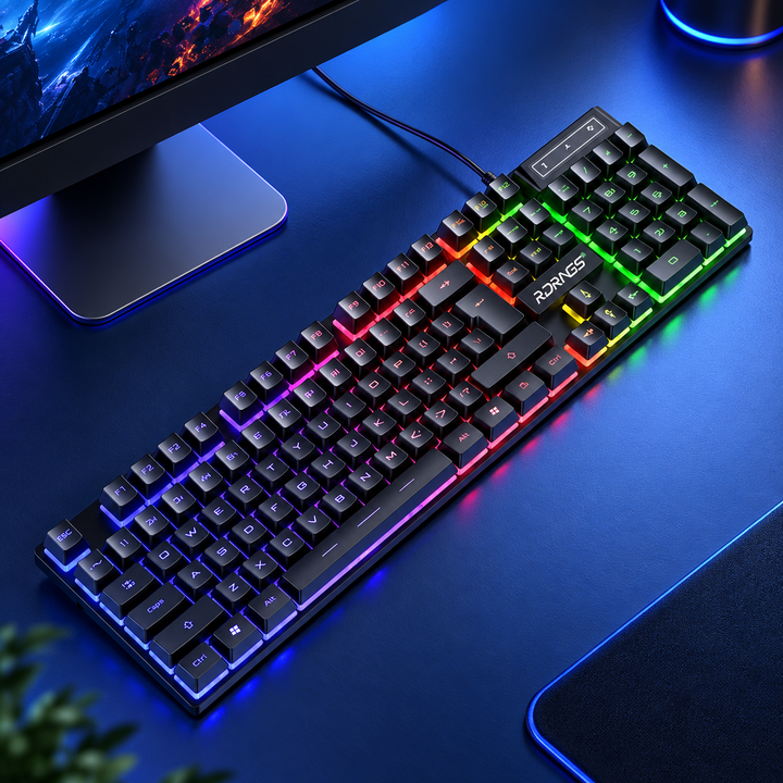 Wired Gaming Mechanical Keyboard RGB Backlit for PC